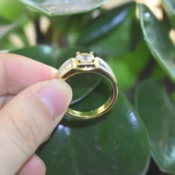 Soild 18K Yellow Gold Diamond Žiedai Vyrams 2021 bižuterijos Grynas Bizuteria Brangakmenio Anillos De Vestuvių Žiedai Prabanga