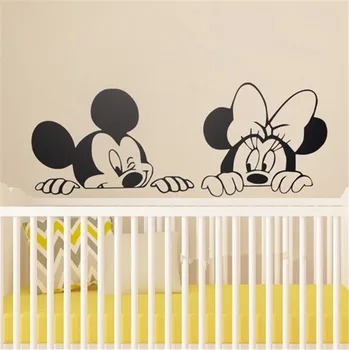 Mickey Minnie Šypsenėlių Tapetai Lipdukas Lipni Lil Peep Juokingi Lipdukai ant Sienų, Vaikų Apdailos Vinilų Lipdukai