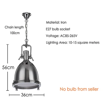 Pramonės derliaus šviesos virtuvė, valgomasis liustra adjsutable grandinės priedai veltiniams, vilna lempa E27 stiklas priekinis žibintas geležies droplight