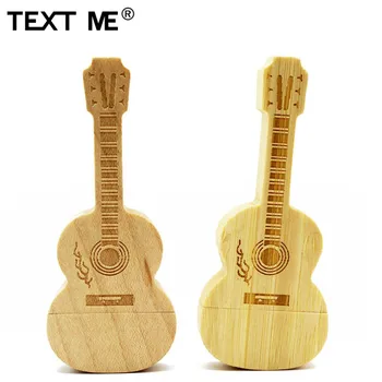 TEKSTAS MAN Klevo mediniai Bambuko gitaros modelis USB 2.0 Usb 64GB Flash Drive 4GB 8GB 16GB 32GB Pendrive