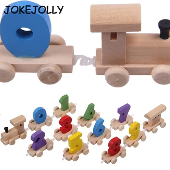 Labai spalvinga Skaitmeninės Skaičius Medinis Traukinio Duomenys Geležinkelio Vaikams Medienos Mini Švietimo Žaislas ankstyvojo lavinimo žaislas KARŠTO WYQ