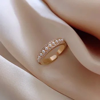 2020 Korėjos Naujas Mados Perlų Žiedas Atidarymo Žiedas Temperamentas Paprasta Rodomojo Piršto Žiedą Moterų Pokylių Papuošalai