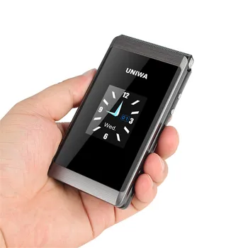 UNIWA X28 mobiliųjų Telefonų 2G GSM Dual Ekraną Apversti Vyresnysis paspaudus Mygtuką Rašysenos moliusko geldele Stilingas Studentų Klaviatūros Mobilieji Telefonai