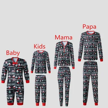 2020 Šeimos Atitikimo Kalėdų Pižama Rinkiniai, Motina, Tėvas, Duktė, Sūnus Vaikams Kalėdų Senelis Sleepsear Homewear Drabužių Rinkiniai