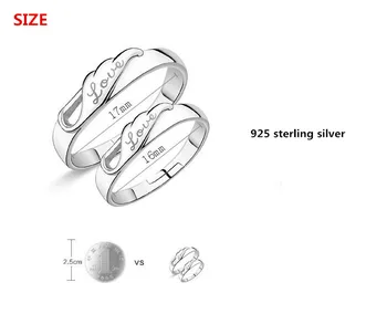 925 sterlingas sidabro romantiškas meilės laišką mėgėjams'couple žiedai, papuošalai moterims, vyrams, vestuvių dovana lašas laivybos didmeninės