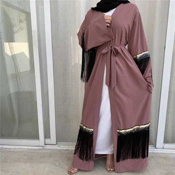 Abaja Kimono Hijab Musulmonų Suknelė Moterims Kaftan Caftan Marocain Turkijos Islamo Drabužių Dubajus Ramadanas Suknelės Islamo Skraiste Musulman