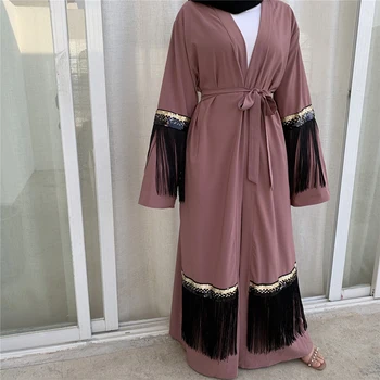 Abaja Kimono Hijab Musulmonų Suknelė Moterims Kaftan Caftan Marocain Turkijos Islamo Drabužių Dubajus Ramadanas Suknelės Islamo Skraiste Musulman