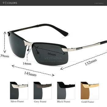 Veithdia DIZAINO Taškus Poliarizuota vyrai dizaineris akiniai nuo saulės, Saulės Akiniai Vairavimo Akiniai Vyrams oculos de sol vyrų atspalvių 3043