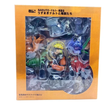 11pcs/set 4-8cm Vaikas Uzumaki Naruto Veiksmų Skaičius, Žaislai Bijuu Kyuubi Kurama Gaara Shukaku Utakata Mini Kolekcionuojamos Lėlės Modelis