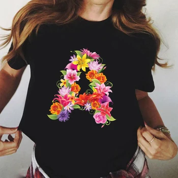 Gėlių, Gėlių Estetika Moterų Viršūnių Tees Moterų Ulzzang Vasaros Marškinėliai Grafinis T-Shirt Trumpas Rankovės Grafinis Marškinėlius