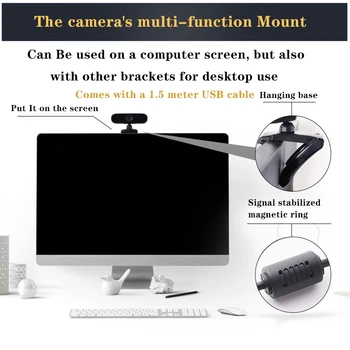 Kamera 1080P Full HD Web Kamera Su Mikrofonu USB Kištukas Mini Kamera, Web Cam PC Kompiuterių 