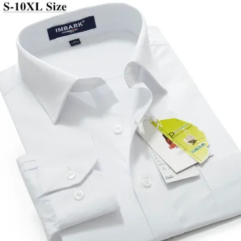 Plus Size 10XL 9XL 8XL 7XL 6XL 5XL Vyrų Verslo Atsitiktinis Balti Marškiniai Prarasti Tiesiai ilgomis Rankovėmis Socialinės Shirt Juoda Rausva, Mėlyna
