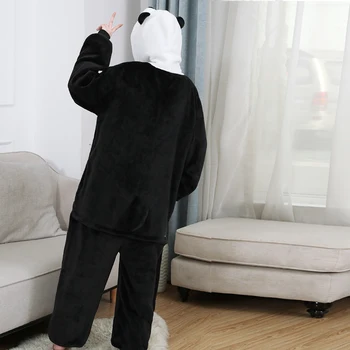 3D Panda vientisas Pijama Onesies Suaugusiems Gyvūnų Pižama Vyrams Kigurumi Moterų Animacinių filmų Kostiumas Sleepwear Helovyno Cosplay Kostiumas