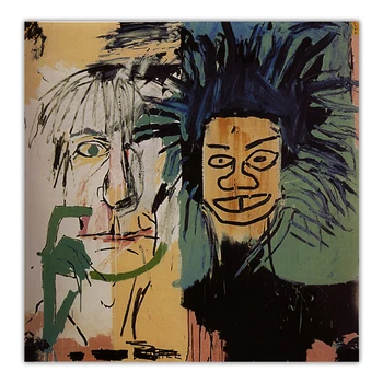 Citon Jean Michel Basquiat《Menininkas & Andy Warholas》Grafiti Meno Drobė, Aliejus, Tapyba, Dekoratyvinės Nuotrauką Sienų Dekoras Namų Puošybai