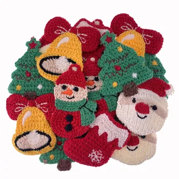 12pcs Rankų darbo medvilnės nėrimo kalėdų pagalvėlės Skrybėlę Kalėdų eglutė Bell už staigius sweing drabužių audinio 