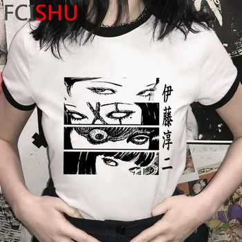 Vyras Manga Junji Ito T Shirts Shintaro Kago Mergina Tees Marškinėliai Viršuje Dizaino Estetikos Japonų Anime Shirt Grafikos Hip-Hop Tees Vyras