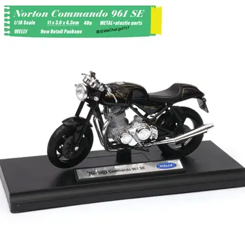 WELLY 1/18 Masto Motociklo Modelis Žaislai Norton Commando 961 SE Diecast Metal Motociklo Modelis Žaislą Dovanų,Vaikai,Surinkimo
