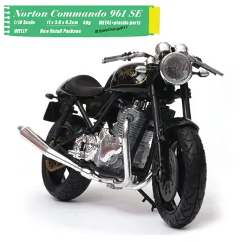 WELLY 1/18 Masto Motociklo Modelis Žaislai Norton Commando 961 SE Diecast Metal Motociklo Modelis Žaislą Dovanų,Vaikai,Surinkimo