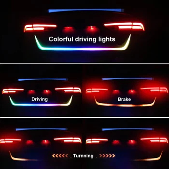 LEEPEE Automobilių Galinis Kamieno Uodegos Šviesos Dinaminis Atvirkštinio LED Juostelė 12v Auto Papildomas Stabdžių Įspėjamojo Posūkio Signalo Lemputė