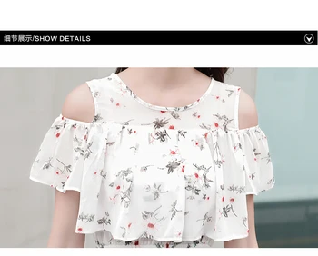 2018 m. vasaros drabužių vaikams mergina gėlių šifono suknelės paauglių 15 17 metų, balta paauglių vaikų drabužių suknelė mergaitėms