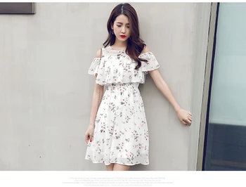 2018 m. vasaros drabužių vaikams mergina gėlių šifono suknelės paauglių 15 17 metų, balta paauglių vaikų drabužių suknelė mergaitėms