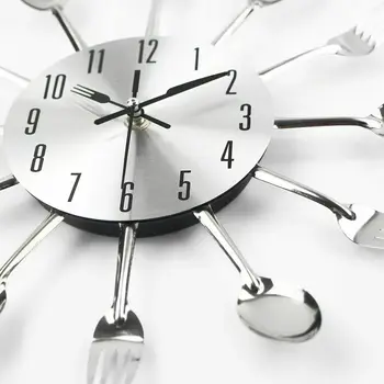 Metalo Virtuvės Sieninis Laikrodis Šaukštas Šakutė Kūrybos Kvarco Sienos Montuojamas Laikrodžiai, Virtuvės Namų Dekoro Laikrodis Sienos 2021 Karšto Pardavimo