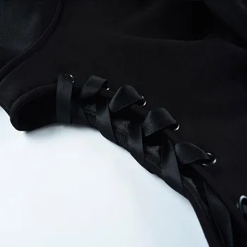 2020 m. Pavasarį, Rudenį goth moteris tshirts Kačių Ausų Hoodie Puloveris mujer camisetas ilgomis Rankovėmis su Gobtuvu Palaidinukė Mielas Palaidinė футболка