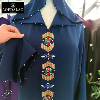 Maroko Kaftan Gobtuvu Maxi Suknelė Moterims Rankų Darbas Dygsnio Žalvario Diamond Luruxy Abaja Dubajus Skraiste, Turkija, Arabų Musulmonų Drabužiai