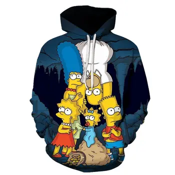 Naujas Simpson Spausdinami 3D Vyrai Moterys Hoodies Palaidinės Aukštos Kokybės Gobtuvu Striukė Naujovė Streetwear Mados Atsitiktinis Megztinis