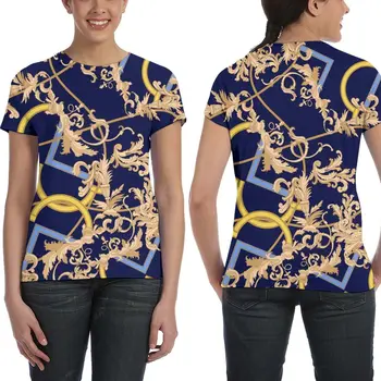 NOISYDESIGNS Europos Nuotraukas Harajuku T Marškinėliai Moterims Auksinės Gėlės Gėlių Spausdinti marškinėliai Mados Marškinėlius Viršuje Tees Moteris