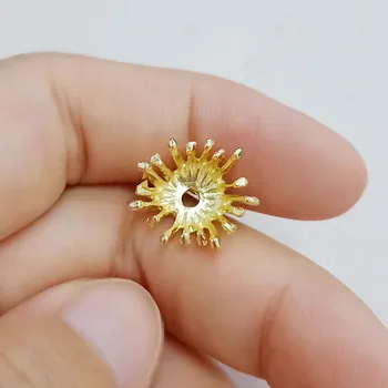 50pcs 14*15 mm, Aukso Spalva, Smulkūs Core Gėlių Žavesio Žiedų Drabužių 