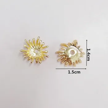50pcs 14*15 mm, Aukso Spalva, Smulkūs Core Gėlių Žavesio Žiedų Drabužių 