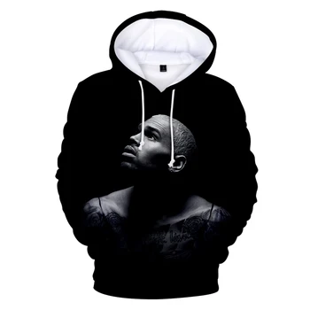 Chris Brown 3D Hoodies Mados Atsitiktinis Marškinėlius Vyrai Moterys 3D Hoodie Populiarus Harajuku Megztinis su Gobtuvu ilgomis Rankovėmis Megztiniai