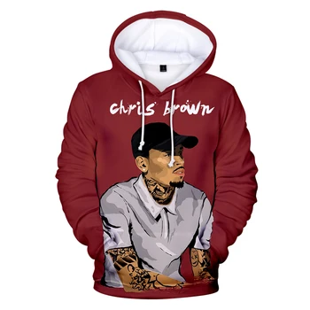 Chris Brown 3D Hoodies Mados Atsitiktinis Marškinėlius Vyrai Moterys 3D Hoodie Populiarus Harajuku Megztinis su Gobtuvu ilgomis Rankovėmis Megztiniai