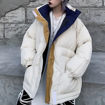 Žiemos -20℃ Negabaritinių Striukė Moteriška Kailis Kratinys Švarkelis Moterims Kamšalu Užtrauktukas Outwear Parko Storio Streetwear Šiltas Paltas