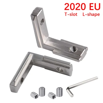 20pcs/daug 2020 Sidabro L Formos Vidinis Kampas Bendras Laikiklis Varžtas M5 ir Veržliarakčio 2020 m. ES Aliuminio Profilių Ekstruzijos
