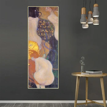 Citon Gustav Klimt《Karosas》Drobė Meno Aliejaus Tapybai Garsaus Kūrinio Plakato Nuotrauką Sienų Dekoras Namų Interjero Apdaila