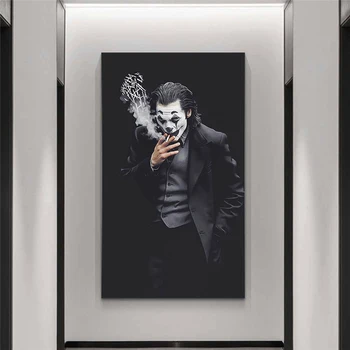Filmo Komiksai Joker Plakatas ir Spausdinimo Joaquin Phoenix Portretas, Drobė, Tapyba Cuadros Sienos Meno Nuotrauką Kambarį Namų Dekoro