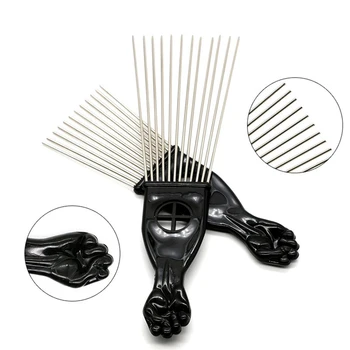 Nauji Plačiai Dantų Afro Plaukų Šukos Nerūdijančio Metalo Afrikos Amerikos Pasiimti Šukos, plaukų kirpimo Stilius Įrankis profesionaliam Plaukų Stilius