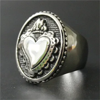 1pc Poliravimo Meilė Širdies Žiedas 316L Nerūdijančio Plieno Punk Stiliaus Naujausias Dovana Mėgėjams Žiedas
