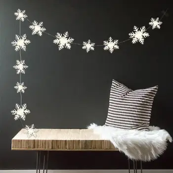 12PCS 3D Baltos Snaigės Kalėdų Eglučių Papuošalai Kalėdų Medžio Kabo Dekoro Popieriaus Snow Flake Girliandą už Kalėdos Kabo Dekoro