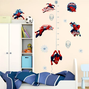 Marvel herojus žmogus-voras augimo diagramos sienų lipdukai miegamųjų namo apdaila aukštis priemonė sienų lipdukai pvc plakatas 