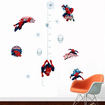 Marvel herojus žmogus-voras augimo diagramos sienų lipdukai miegamųjų namo apdaila aukštis priemonė sienų lipdukai pvc plakatas 