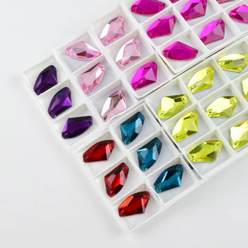 Visos spalvos stiklo kristalų AX siūti-dėl cirkonio flatback dvi skyles siuvimo kalnų krištolas, 