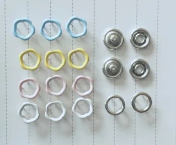 80 Rinkiniai 4 Colors9.5mm Slyvų Žiedų Šakės Snap Mygtukų Tvirtinimo spaustukais Patrankas Mygtukai