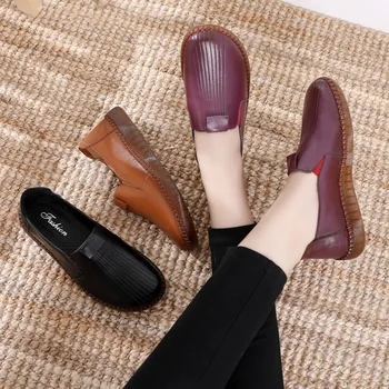 TIMETANGdesigner rankų darbo natūralios odos rudenį moterų batai motina mokasīni, minkštas sausgyslės plokščiadugnis Atsitiktinis atskirų shoesE1434