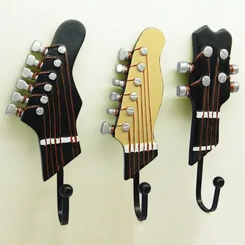 Vintage Gitaros Formos Dekoratyvinis Kabliai Bagažinės Laikikliai Kabinti Drabužius, Apsiaustus Rankšluosčiai Klavišus Skrybėlės Metalo Dervos Kabliukai prie Sienos tvirtinamas