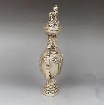 Kinija surinkimo archaize baltos spalvos vario dragon vyno puodą amatų statula