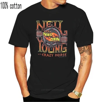 Naujas Populiarus Neil Young Su Crazy Horse VYRIŠKI Juodi Marškinėliai S 3Xl