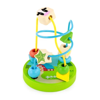 Mediniai Žaislai, Dėlionės Gyvūnų Apvalūs Karoliukai, Žaislai Naujagimiams, Vaikams Lopšių Montessori Švietimo Žaislai Vaidina Galvosūkiai Vaikams
